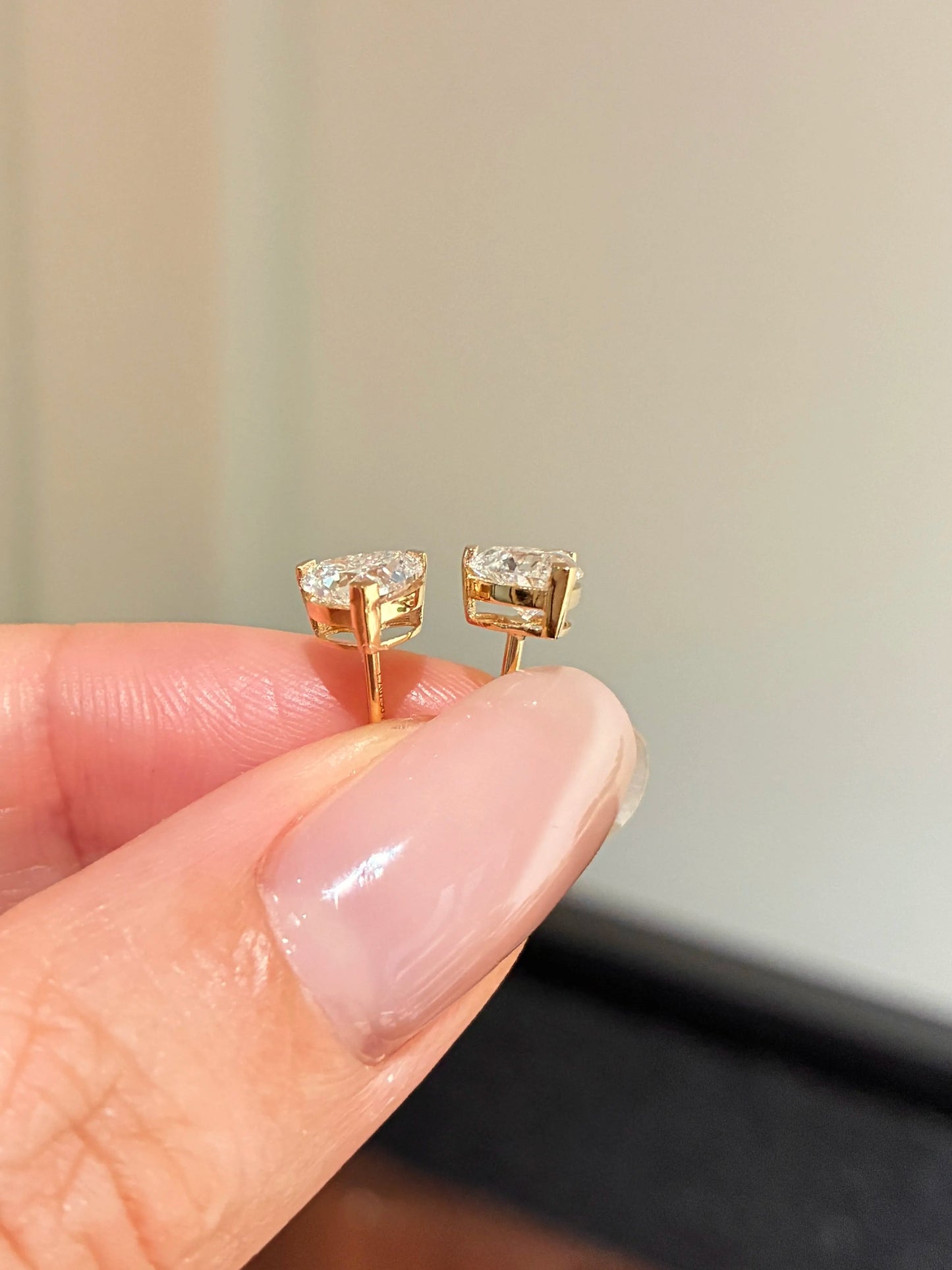 ハートシェイプ ソリティア スタッドピアス(ペア合計約1.0ct)