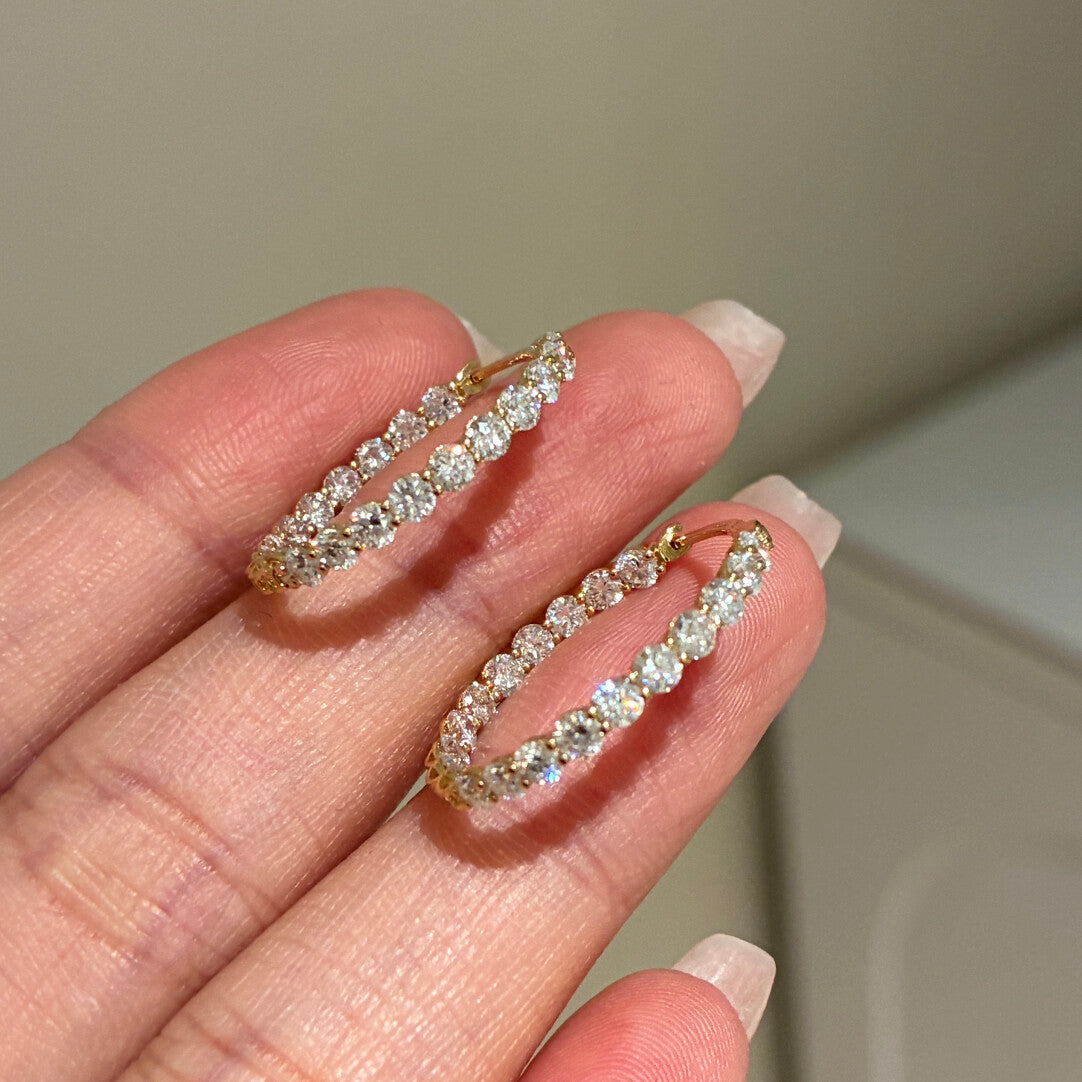 ダブルライン ロングフープピアス