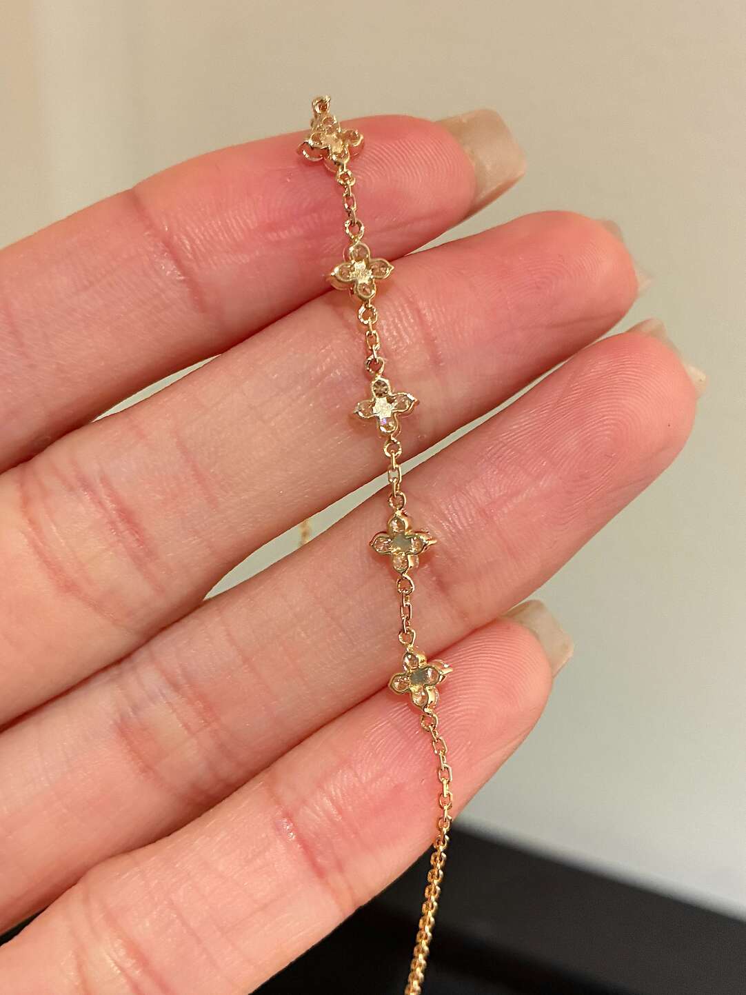 5モチーフ クローバーダイヤモンドブレスレット(合計約0.6ct)