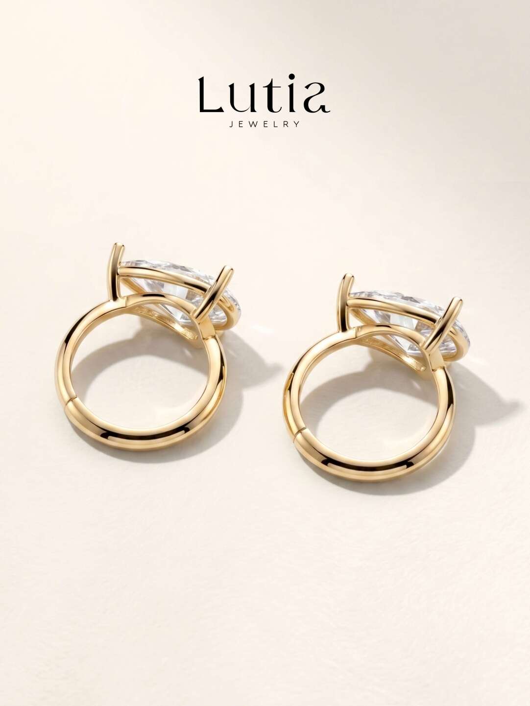 ペアシェイプ フープピアス