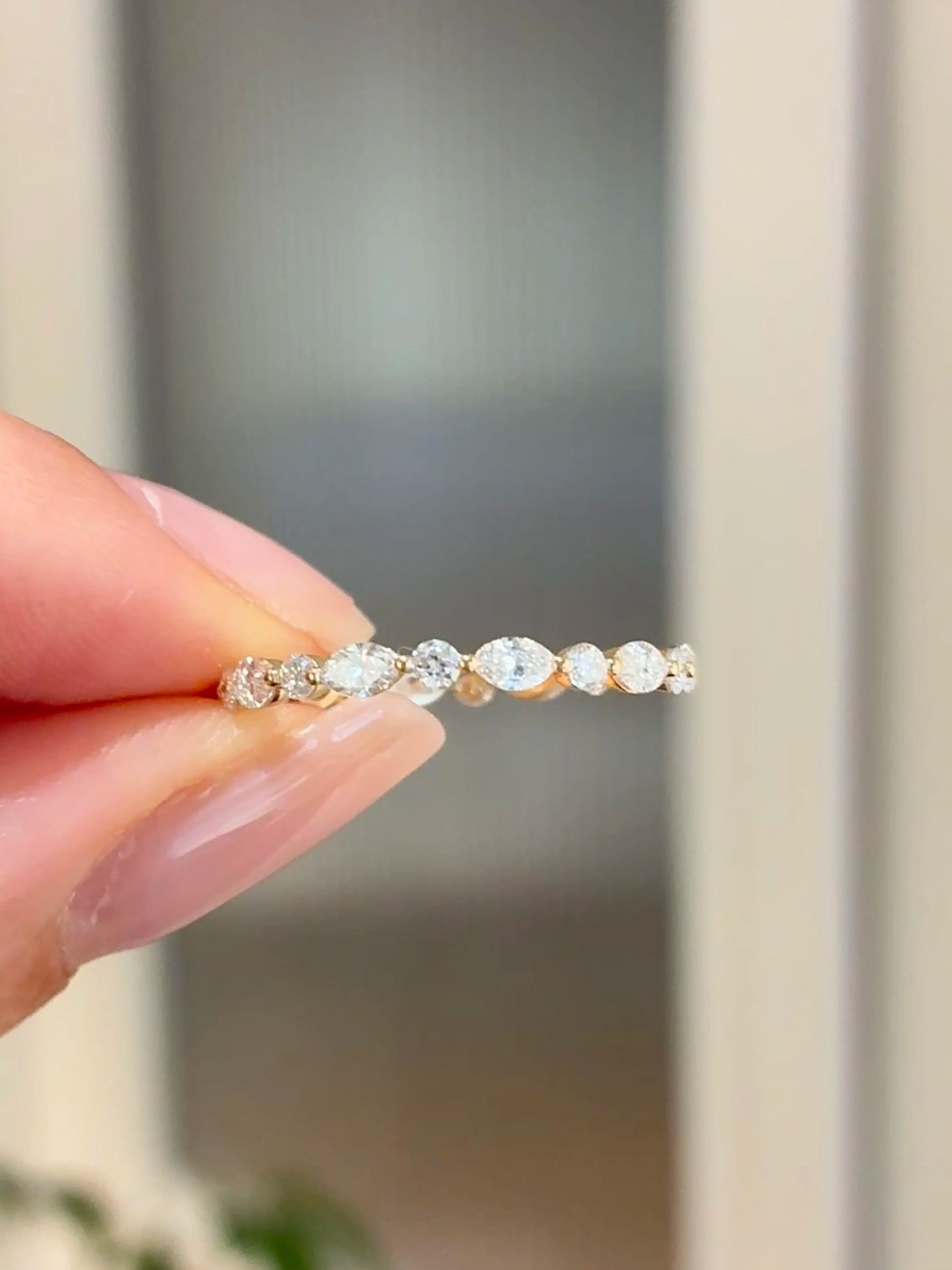 マーキス＆ラウンド フルエタニティリング（合計約0.7〜0.8ct）