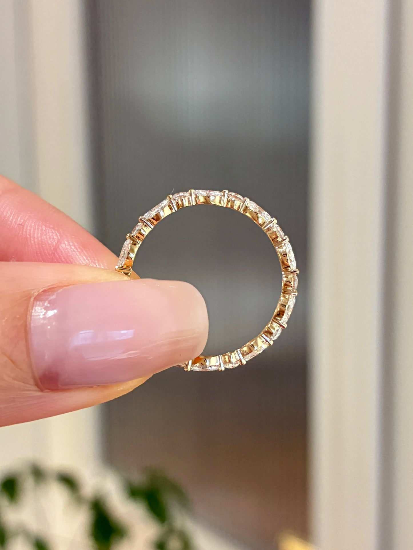 マーキス＆ラウンド フルエタニティリング（合計約0.7〜0.8ct）