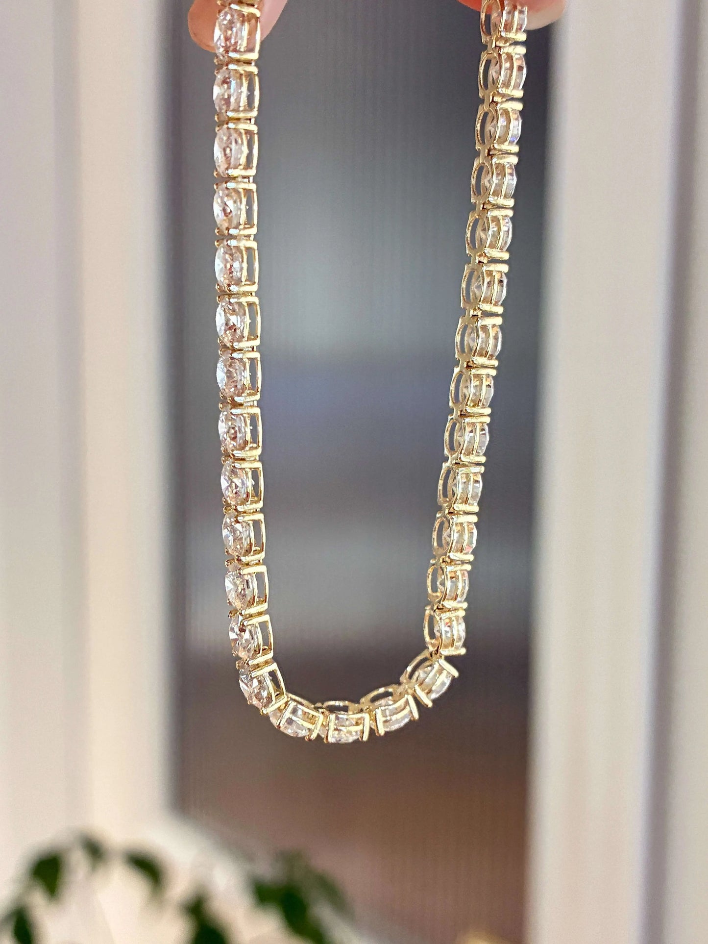 9Kゴールド ラウンドダイヤ テニスブレスレット（1石約0.19〜0.20ct）