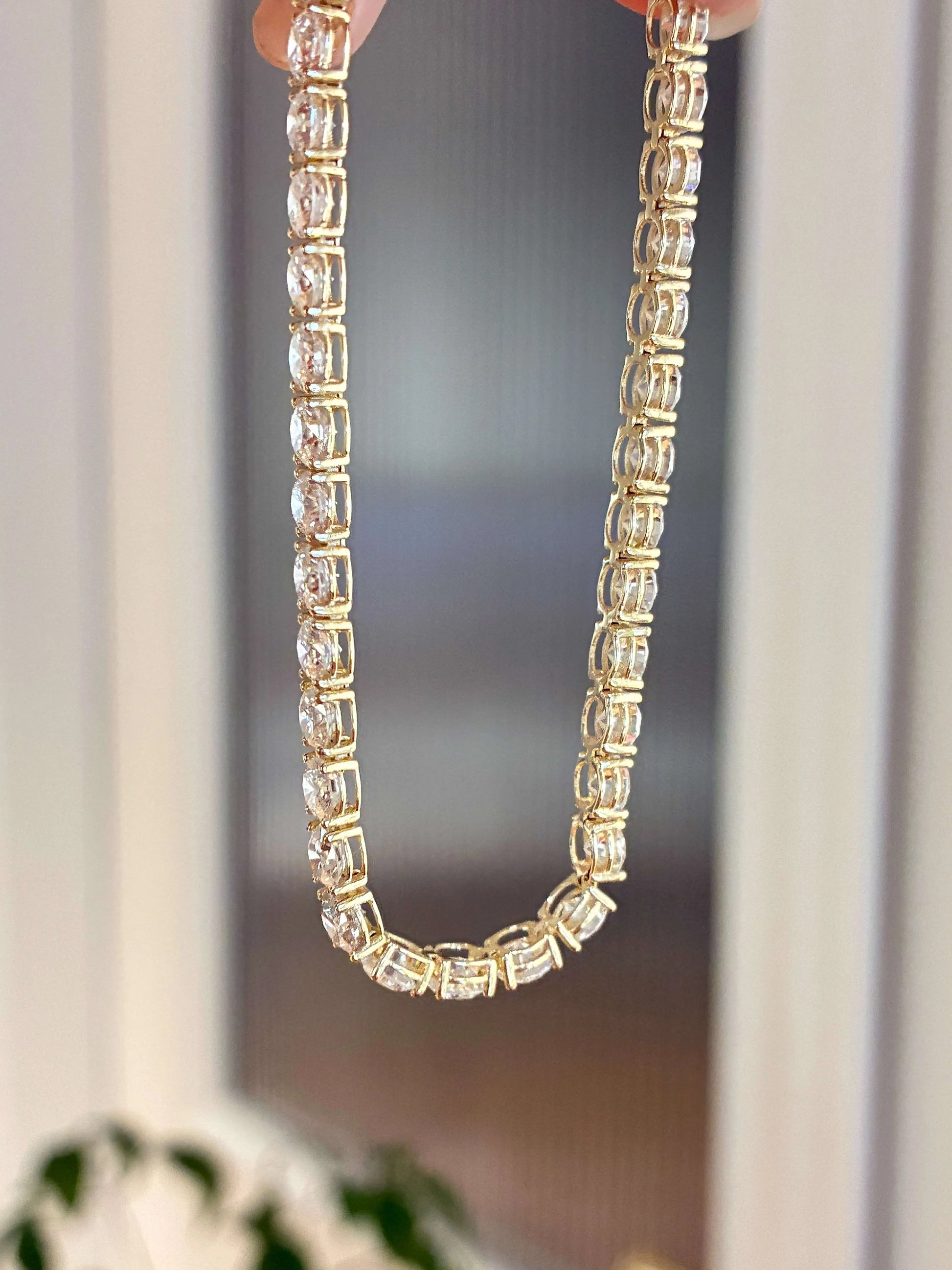9Kゴールド ラウンドダイヤ テニスブレスレット（1石約0.19〜0.20ct）