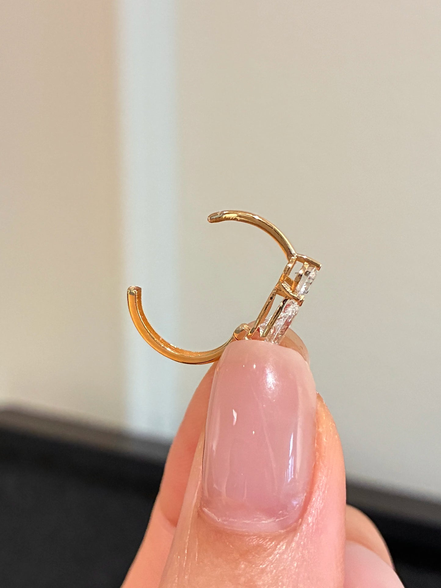 ペアシェイプ ダブルストーン フープピアス（ペア合計約1.3ct）