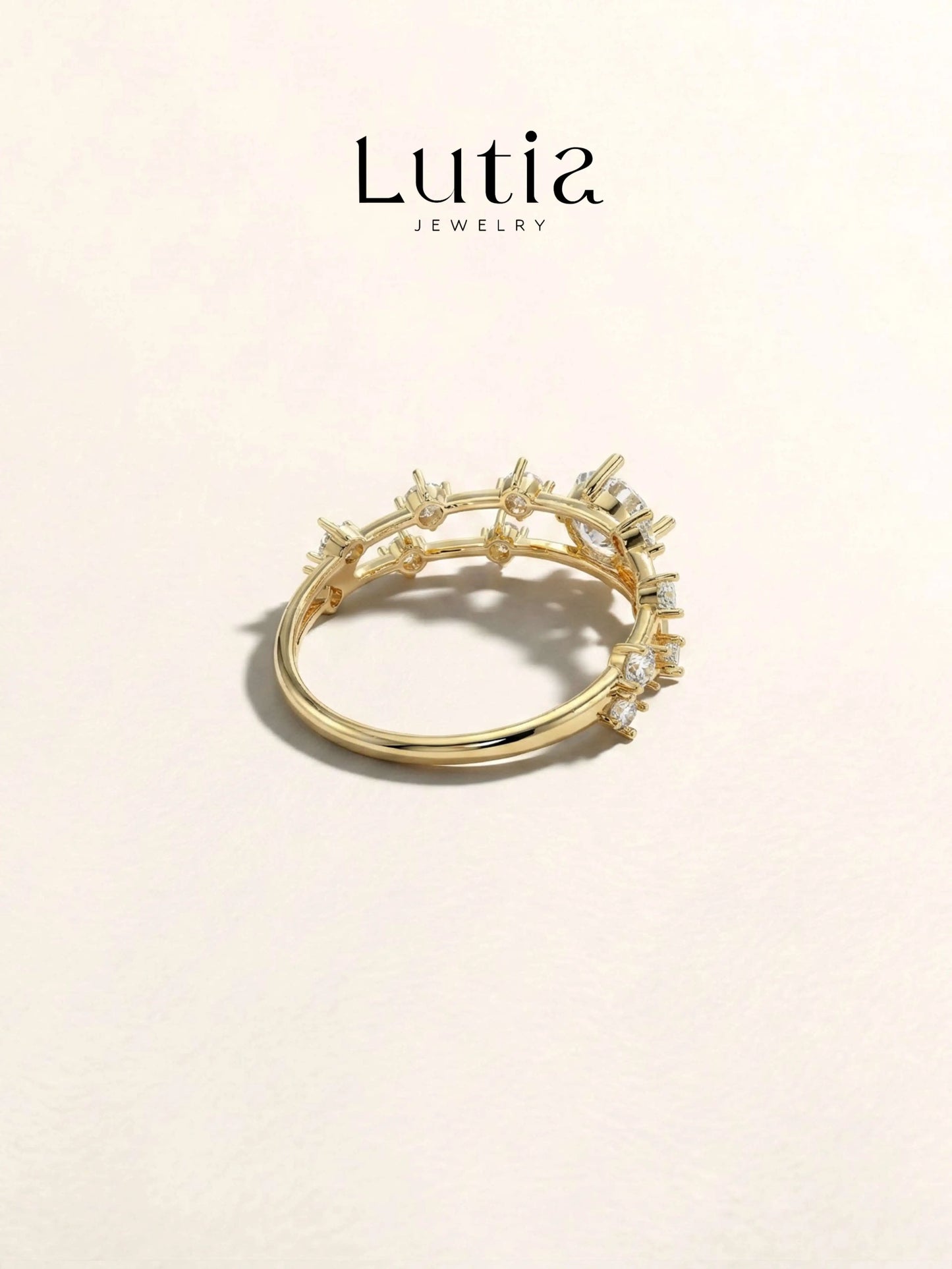 ダブルレイヤー スターダスト ダイヤモンドリング（合計約1.0ct）