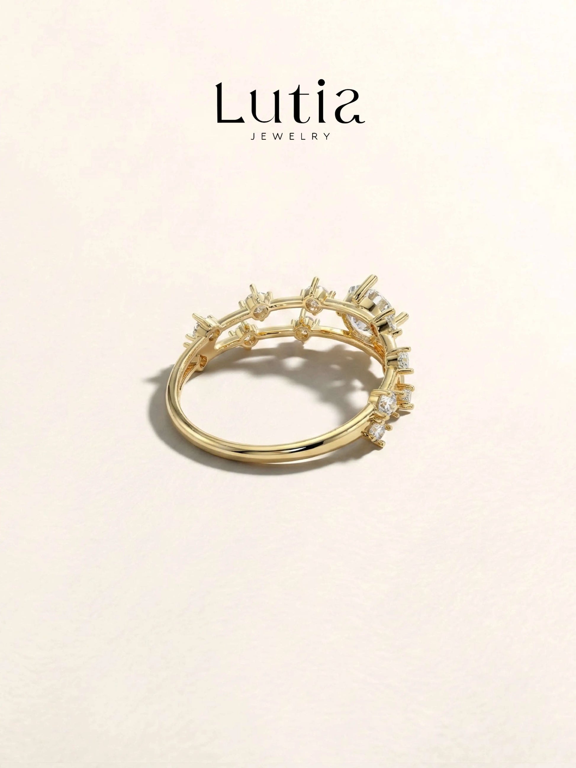 ダブルレイヤー スターダスト ダイヤモンドリング（合計約1.0ct）