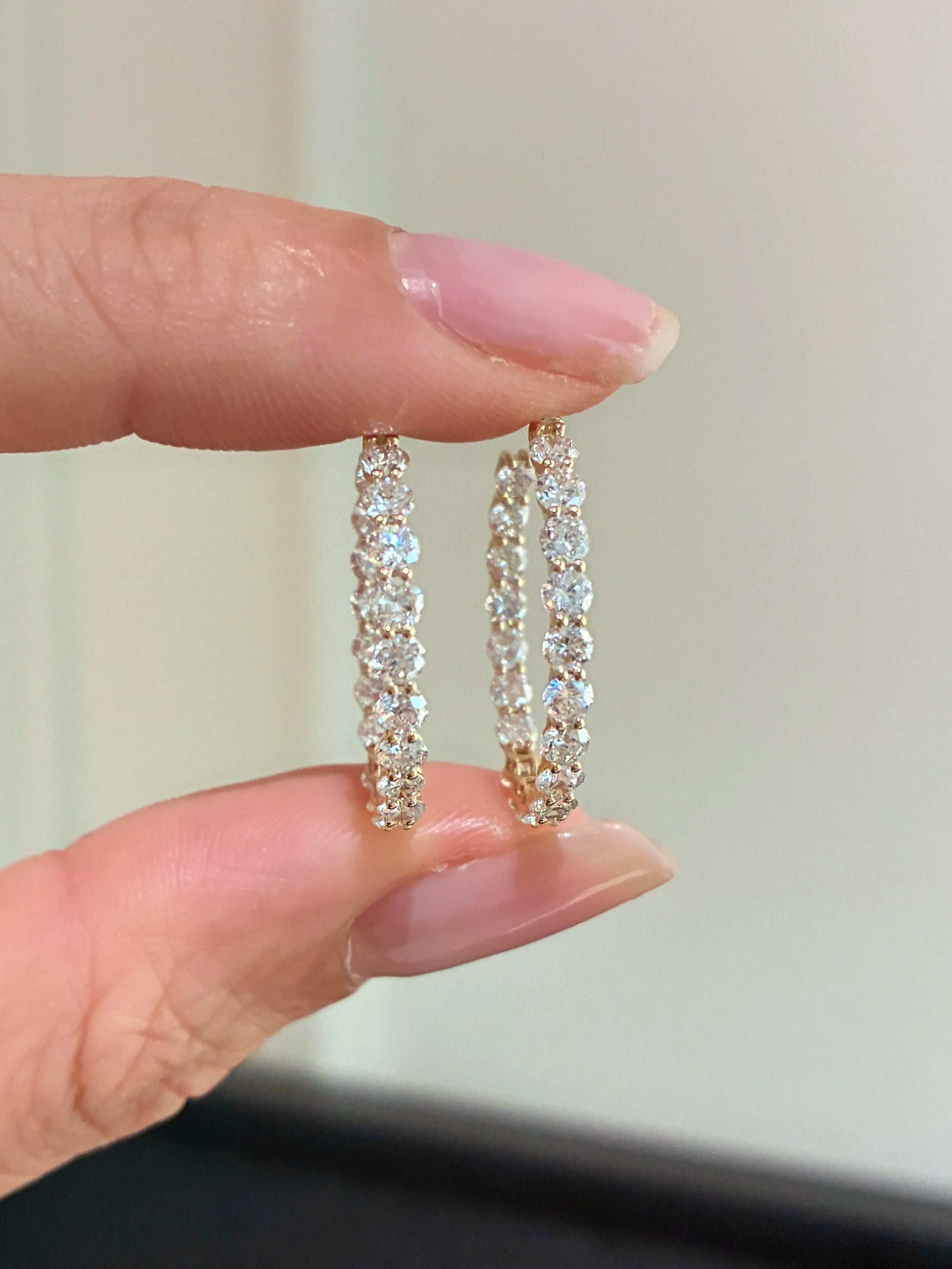ダブルライン フープピアス（ペア合計約2.0ct）