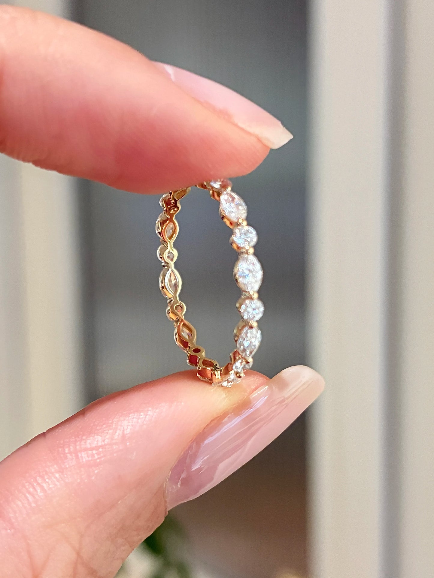 マーキス＆ラウンド フルエタニティリング（合計約0.7〜0.8ct）