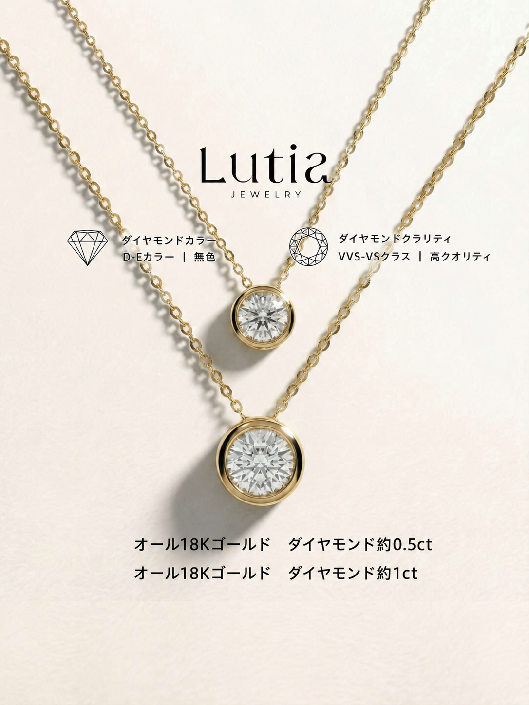 バブルモチーフ ダイヤモンドネックレス