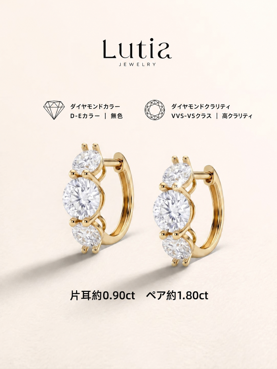 トリロジーライン フープピアス