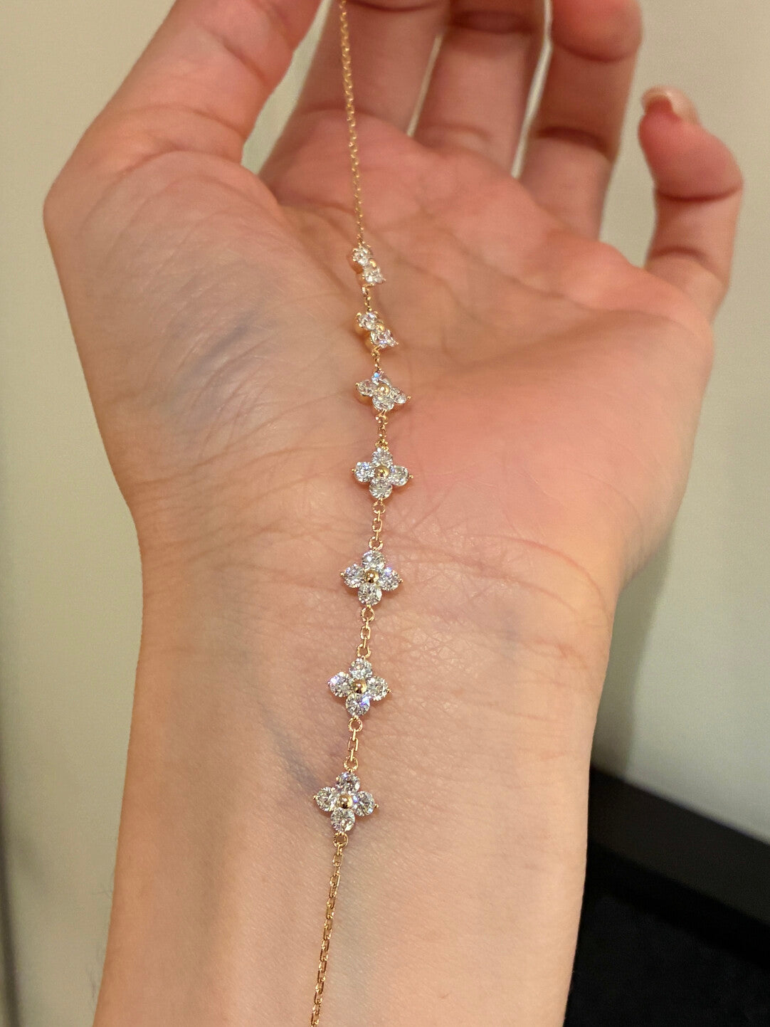 クローバーモチーフ ダイヤモンドブレスレット（合計約1.5ct）