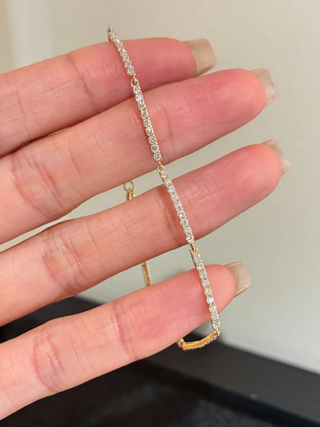 バンブーモチーフ ダイヤモンドブレスレット（合計約1ct）