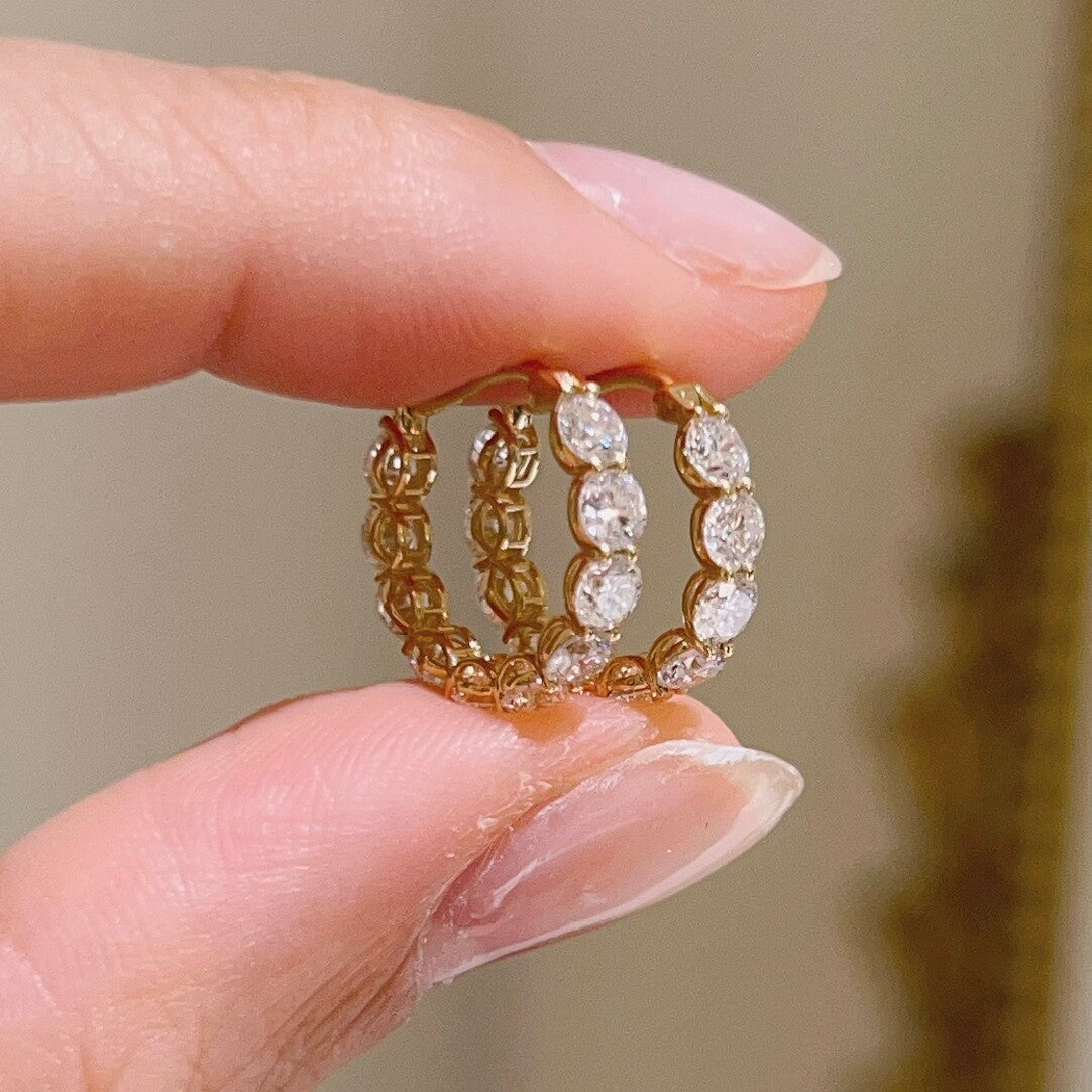 ダブルライン ワイドフープピアス