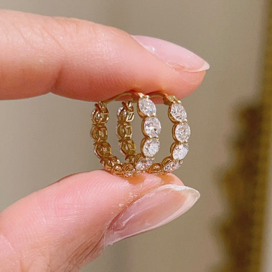 ダブルライン ワイドフープピアス