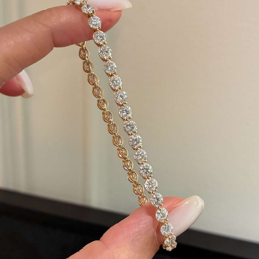 3本爪 ラウンドダイヤ テニスブレスレット（1石約0.19ct）