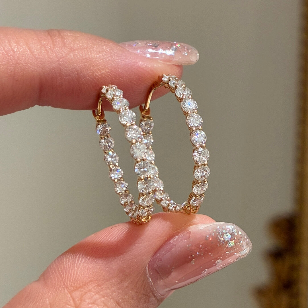 ダブルライン ロングフープピアス