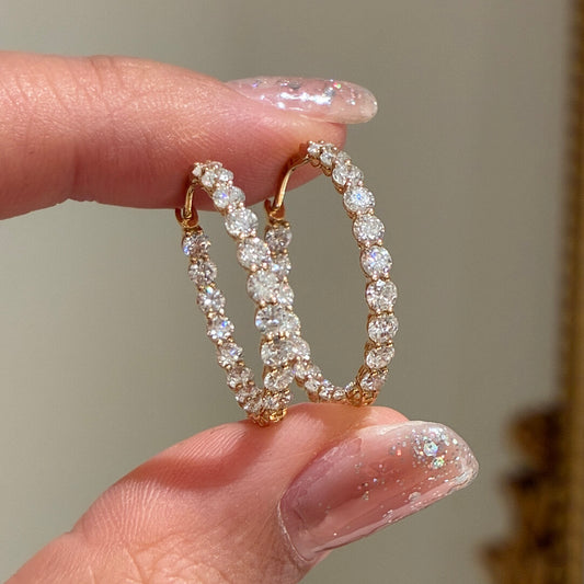 ダブルライン ロングフープピアス