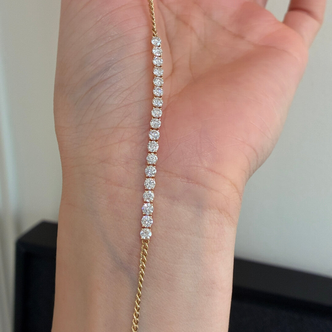 ツインライン ラウンドダイヤ テニスブレスレット（合計約1.8ct）