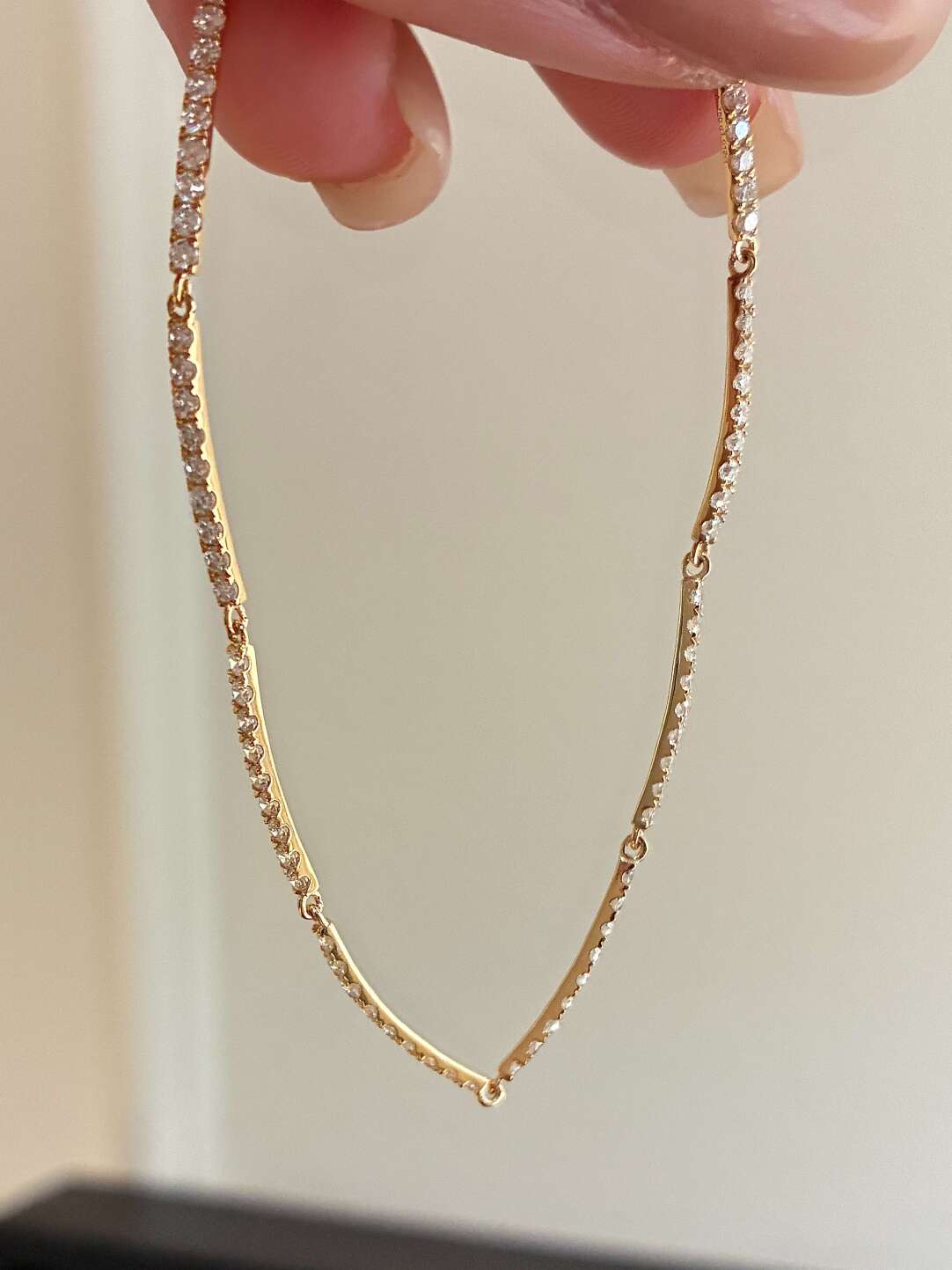 バンブーモチーフ ダイヤモンドブレスレット（合計約1ct）