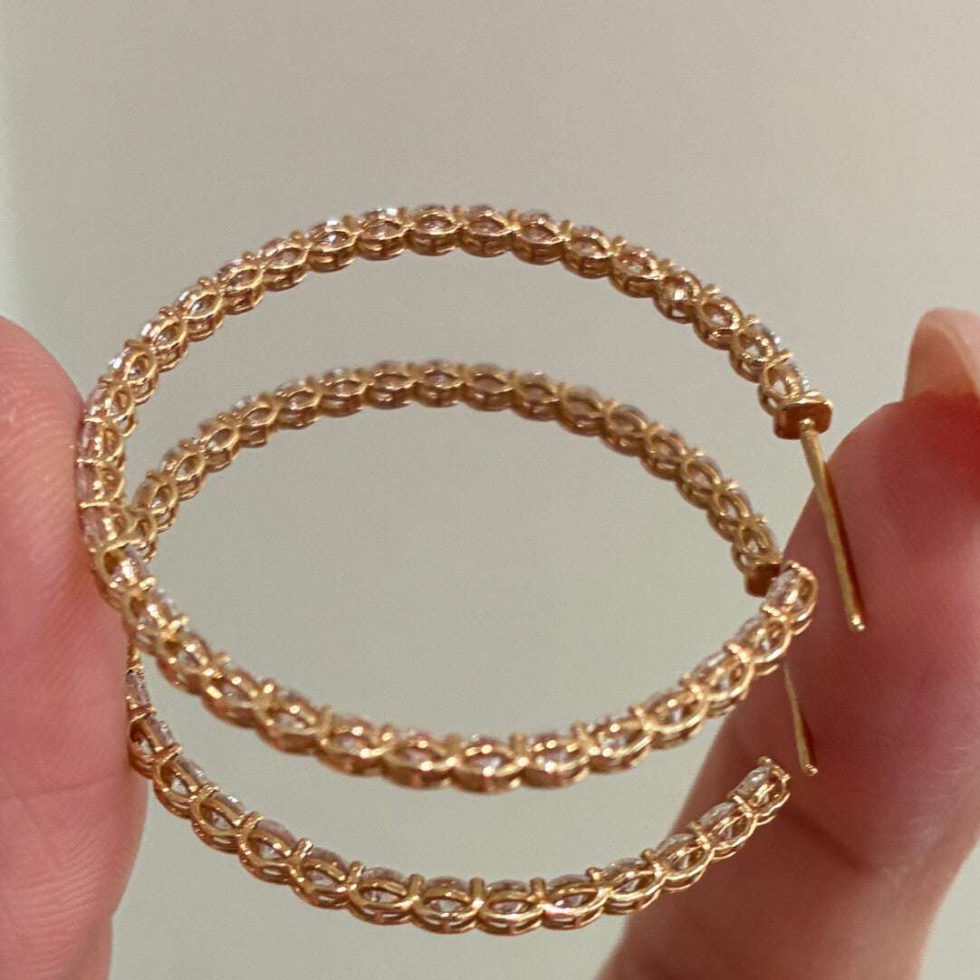 インサイドアウト パヴェフープピアス