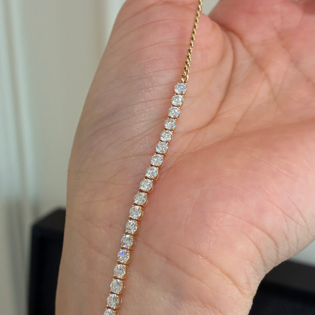 ツインライン ラウンドダイヤ テニスブレスレット（合計約1.8ct）