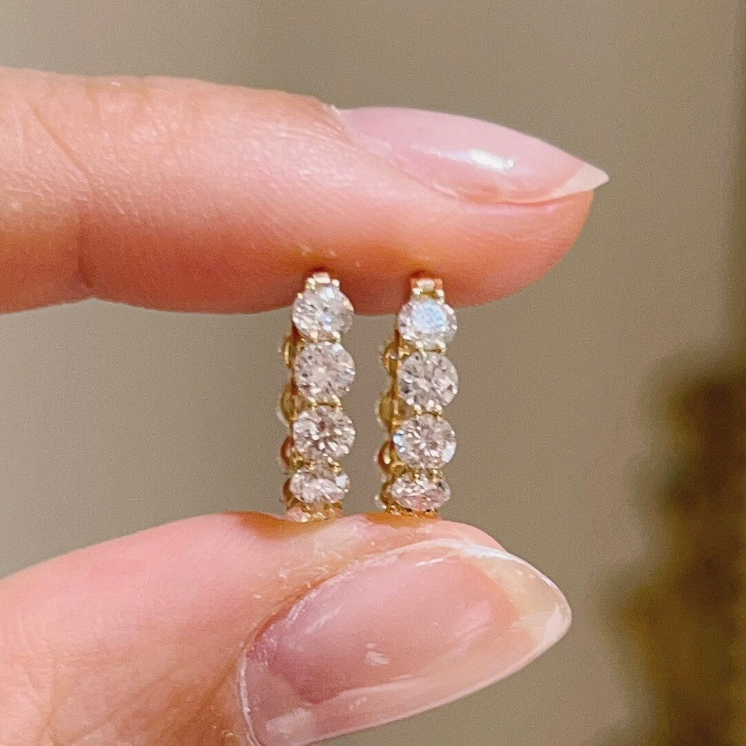 ダブルライン ワイドフープピアス
