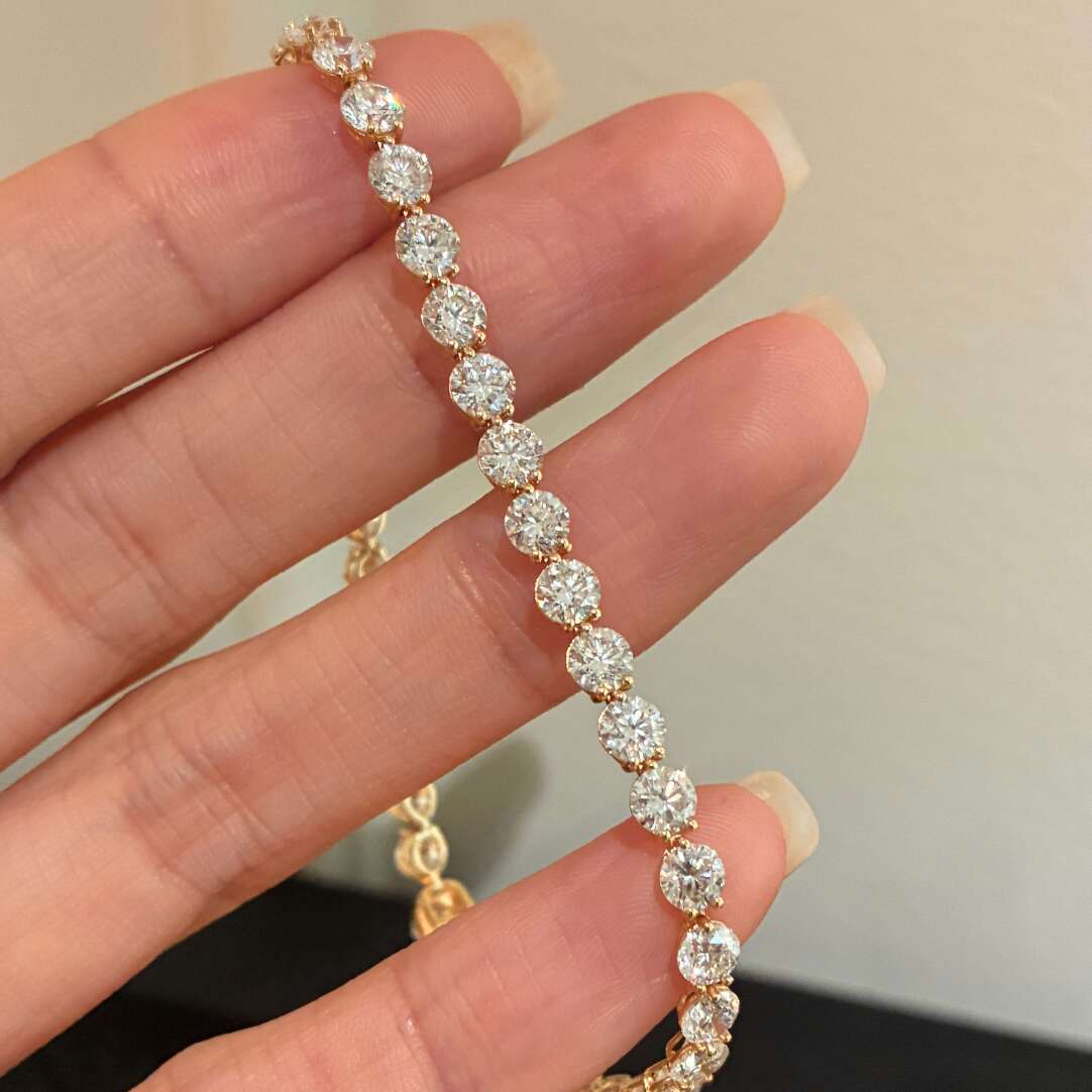 3本爪 ラウンドダイヤ テニスブレスレット（1石約0.19ct）