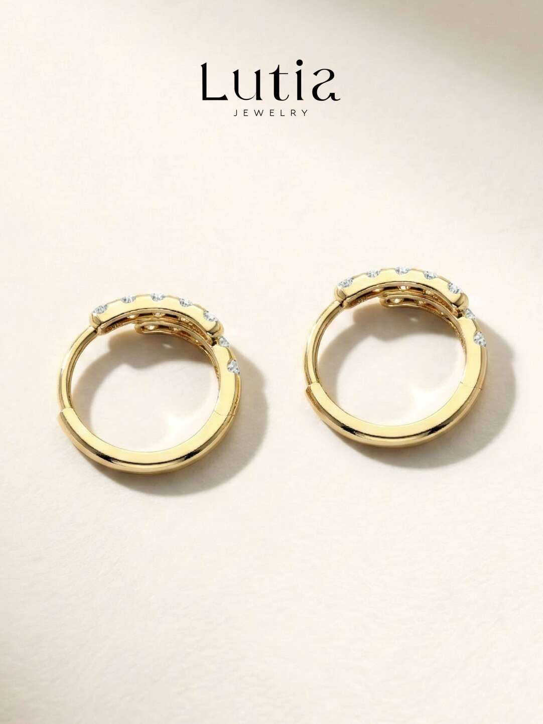 ツインライン パヴェフープピアス