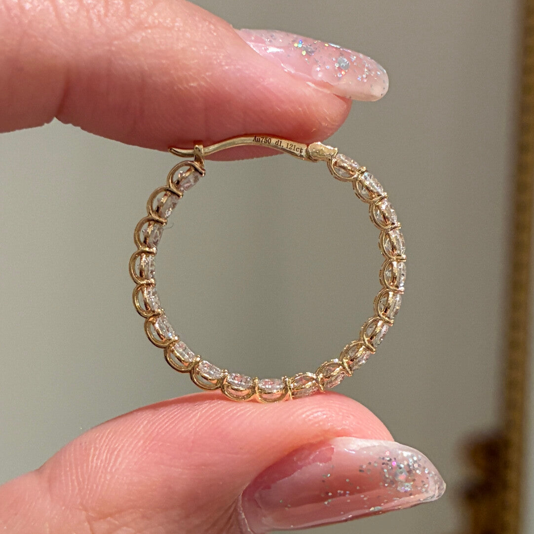 ダブルライン ロングフープピアス