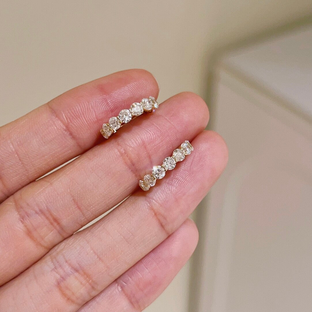 ダブルライン ワイドフープピアス