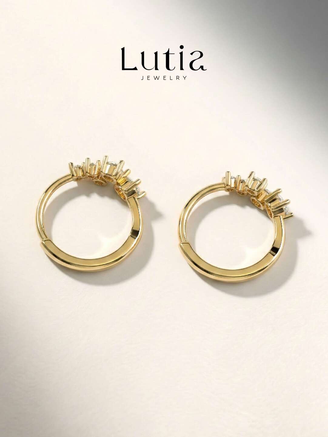 グラデーションダイヤ フープピアス