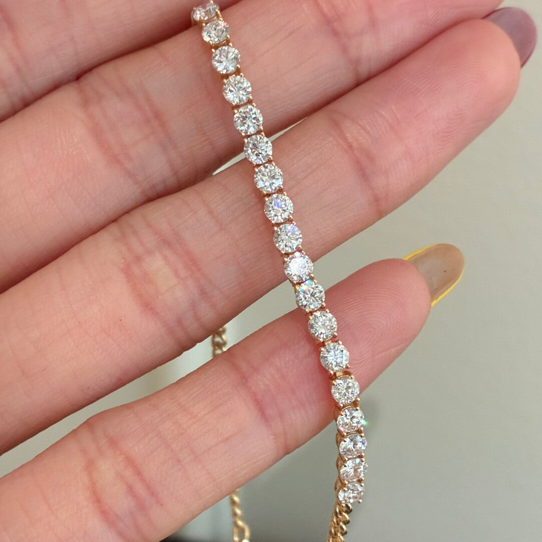 ツインライン ラウンドダイヤ テニスブレスレット（合計約1.8ct）