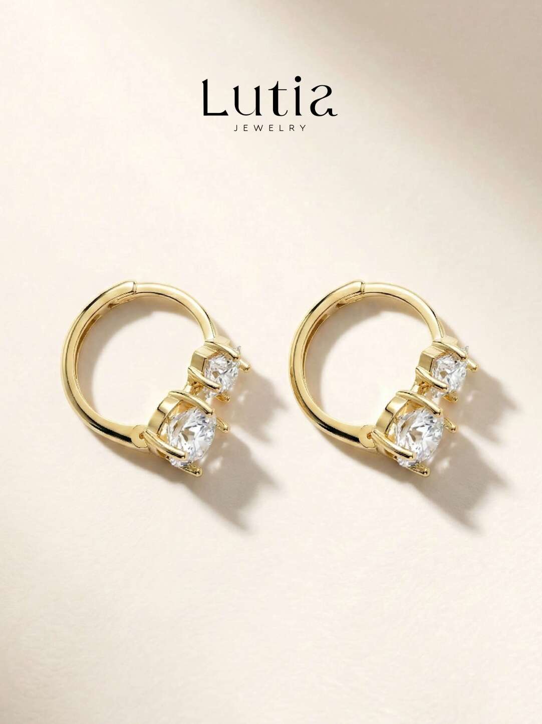 プリンセス×ラウンド ダブルストーンピアス
