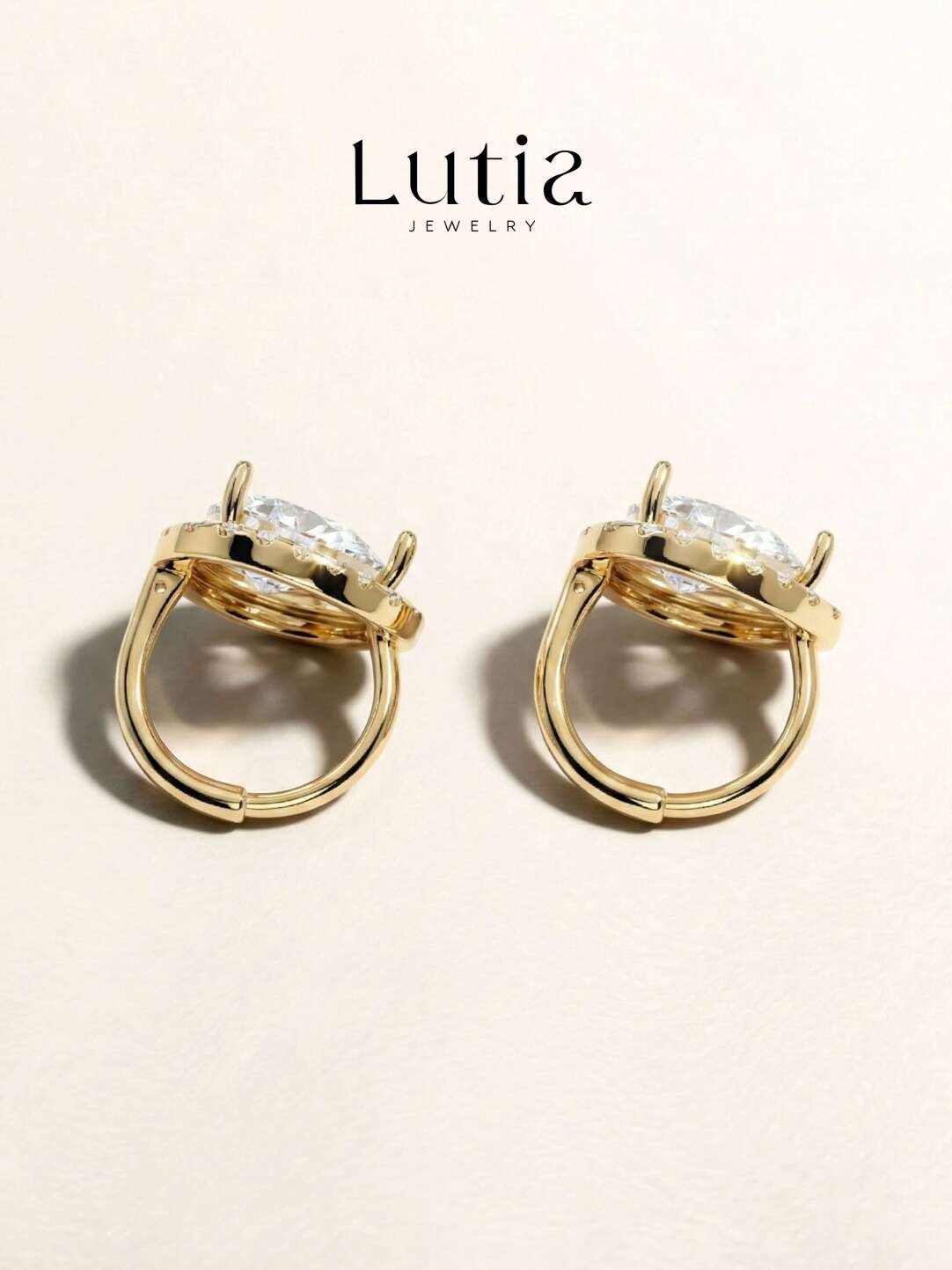 ペアシェイプ ヘイローピアス