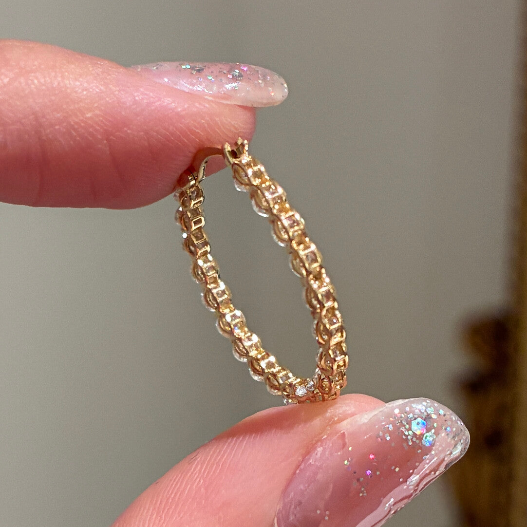 ダブルライン ロングフープピアス