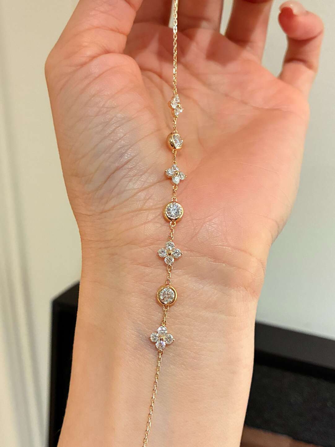 クローバー バブルモチーフ ダイヤモンドブレスレット（合計約1.4ct）