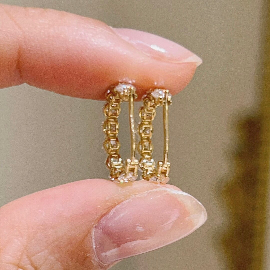 ダブルライン ワイドフープピアス