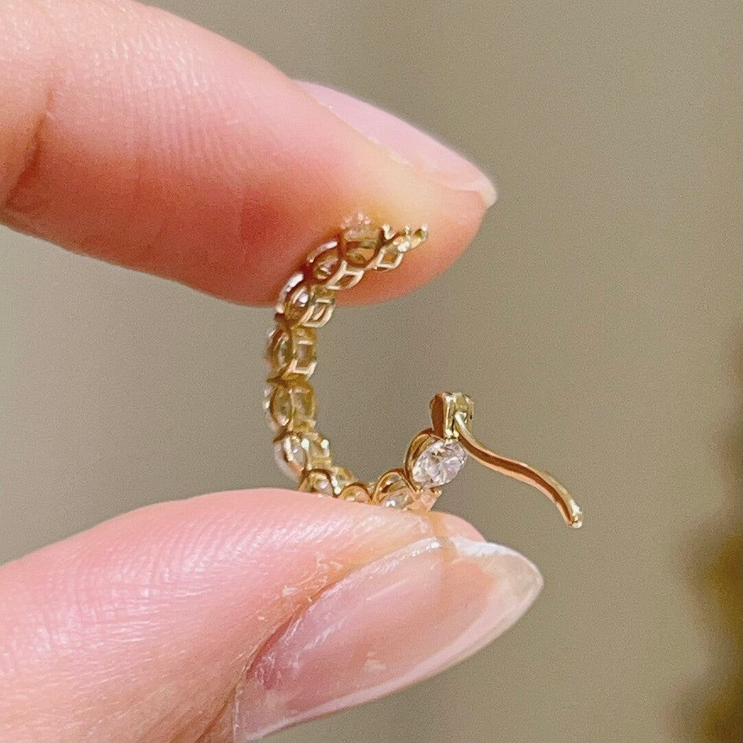 ダブルライン ワイドフープピアス