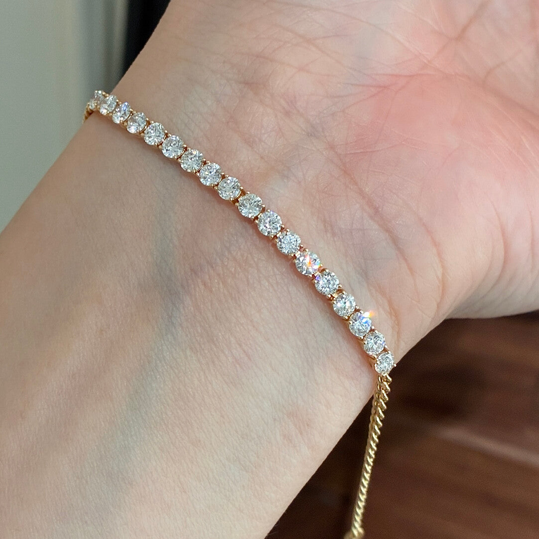 ツインライン ラウンドダイヤ テニスブレスレット（合計約1.8ct）