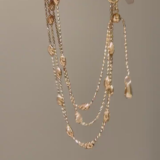 ダブルチェーン ステーション ダイヤモンドブレスレット（合計約0.70ct）